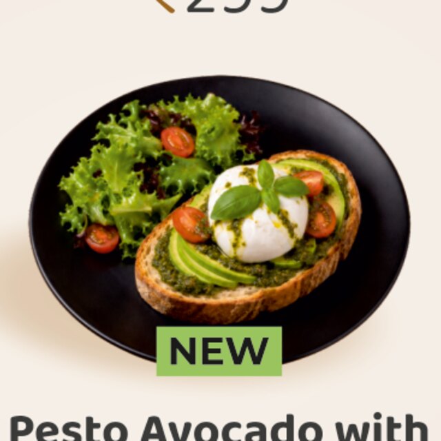 Pesto Avocado with Burrata Toast